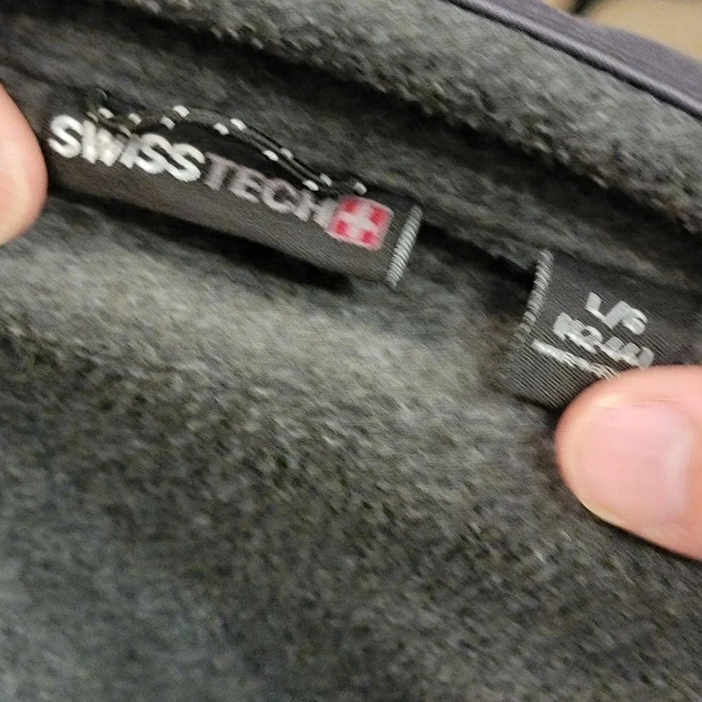 Swiss Tech Mens‎ Softshell Jacket Gray Fleece Lined Full Zip Performance Large